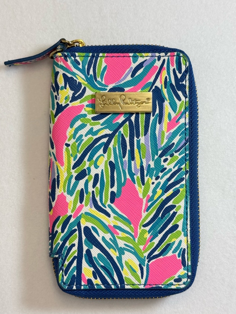 Lilly Pulitzer Multi-Color Neon Palm Zip Wallet